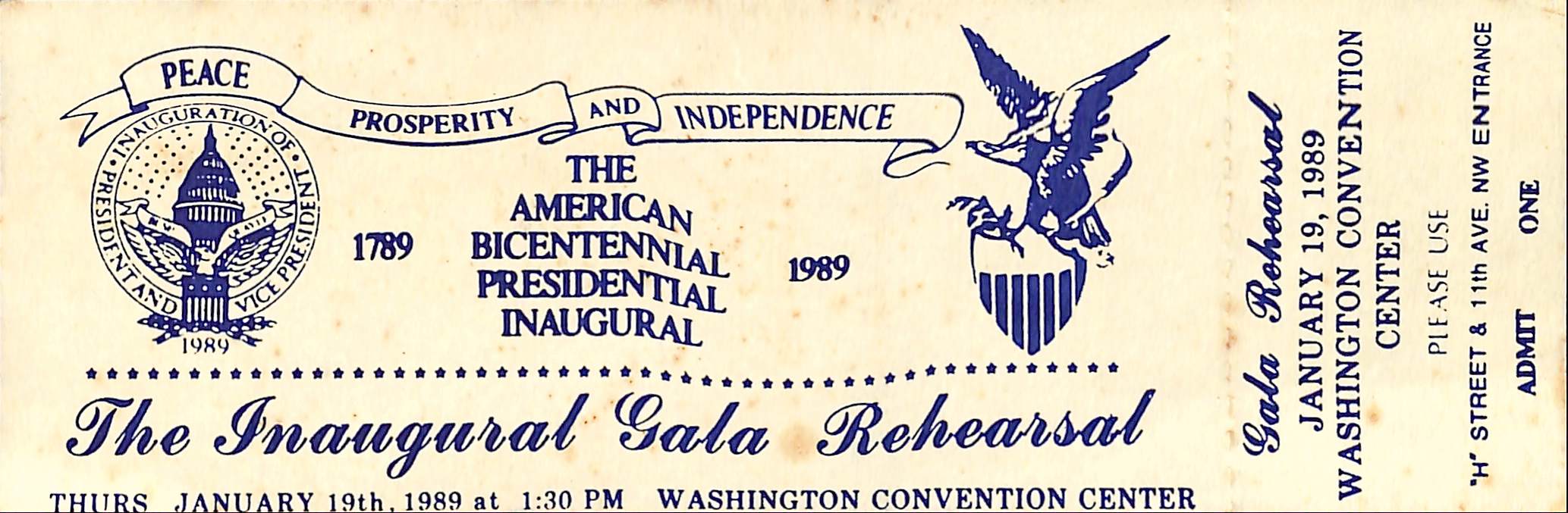 Presidential Inaugural Invitations and Memorabilia from 1989 George H.W ...